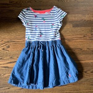 Joules, mixed media dress, short sleeve, size 7-8yr